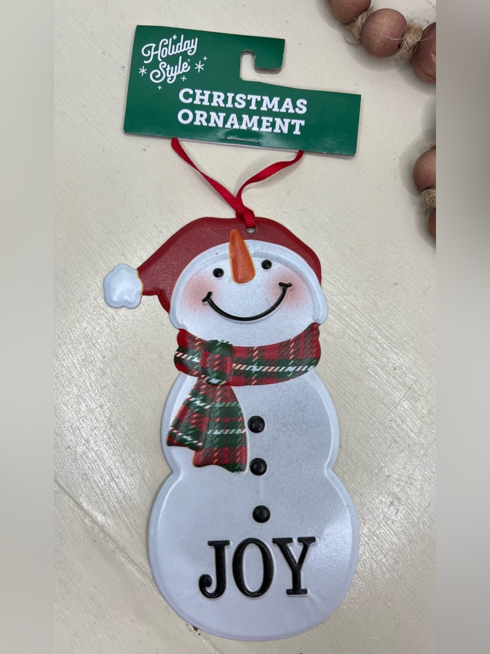 Brand New-Holiday Style JOY Snowman Ornament